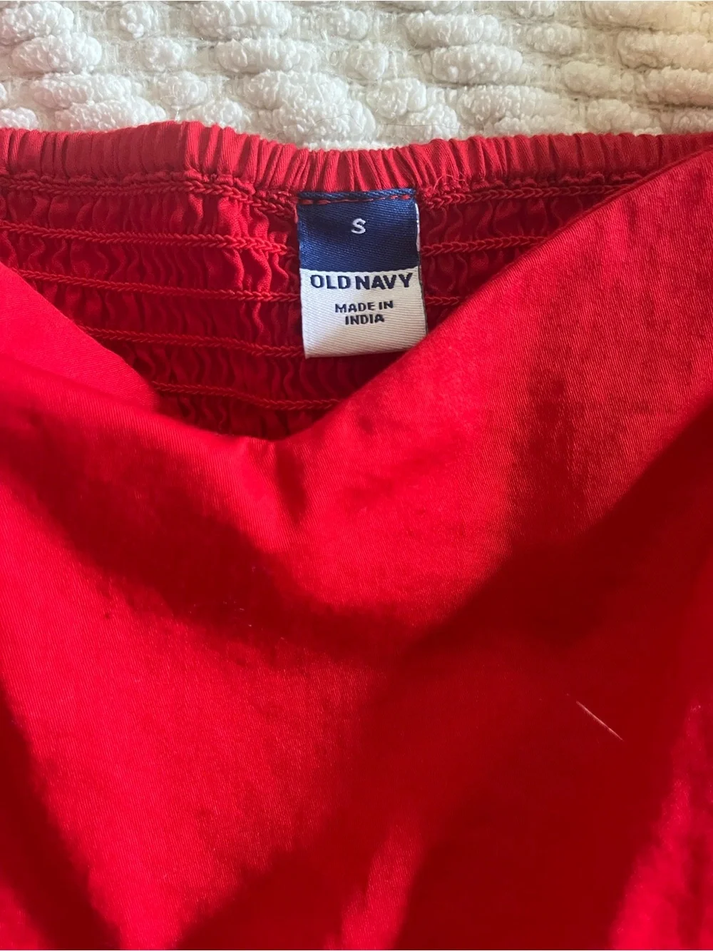 Old Navy Red Square-Neck Peplum Blouse